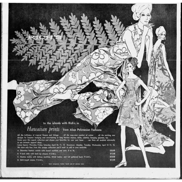 Vintage 1960s Psychedelic Butterfly Maxi Dress Alice Polynesian Fashions Size XS - Picture 13 of 13